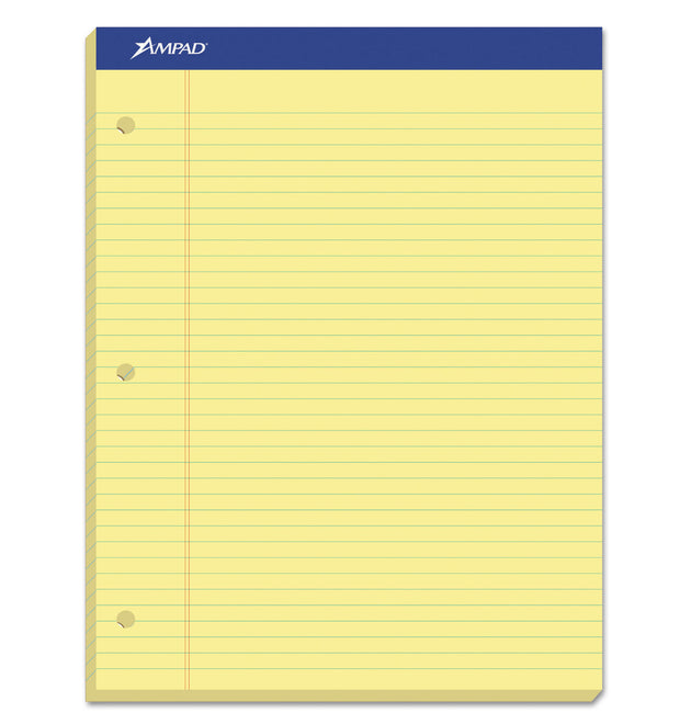 Double Sheet Pads, Medium/College Rule, 100 Canary-Yellow 8.5 x 11.75 Sheets