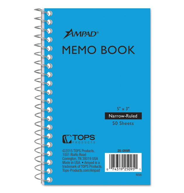 Memo Books, Narrow Rule, Randomly Assorted Cover Color, (50) 5 x 3 Sheets