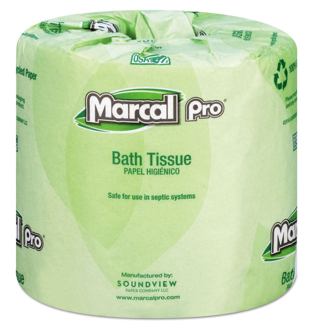 100% Recycled Bathroom Tissue, Septic Safe, 2-Ply, White, 240 Sheets/Roll, 48 Rolls/Carton