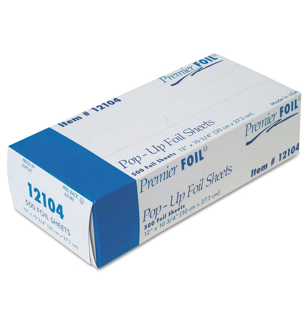 Premier Pop-Up Aluminum Foil Sheets, 12 x 10.75, 500/Box, 6 Boxes/Carton