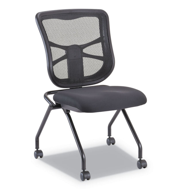 Alera Elusion Mesh Nesting Chairs, Supports Up to 275 lb, 18.1