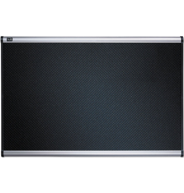 Prestige Embossed Foam Bulletin Board, 36 x 24, Black Surface, Silver Aluminum Frame