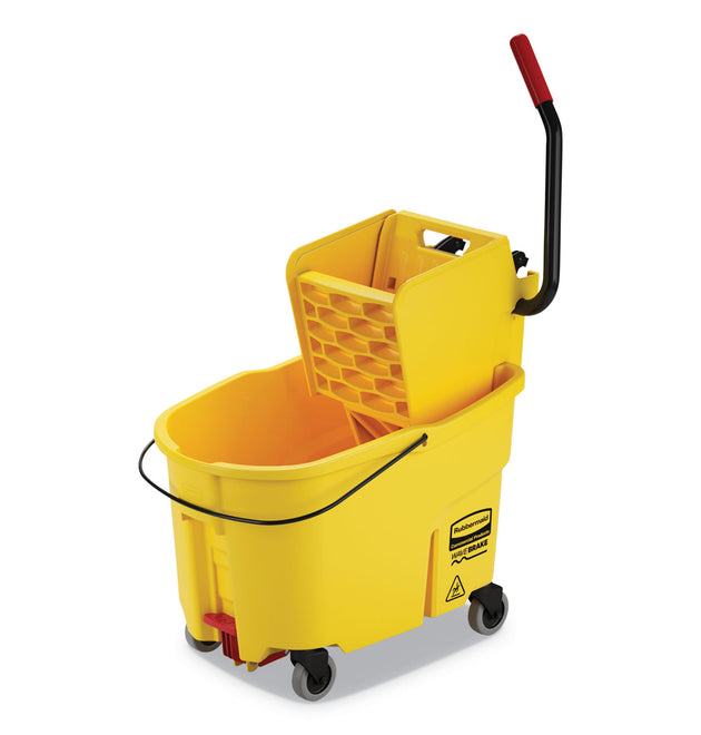 WaveBrake 2.0 Bucket/Wringer Combos, Side-Press, 44 qt, Plastic, Yellow