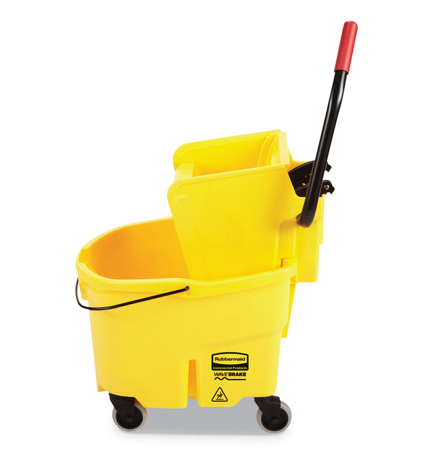 WaveBrake 2.0 Bucket/Wringer Combos, Side-Press, 26 qt, Plastic, Yellow