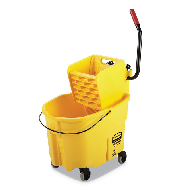 WaveBrake 2.0 Bucket/Wringer Combos, Side-Press, 35 qt, Plastic, Yellow