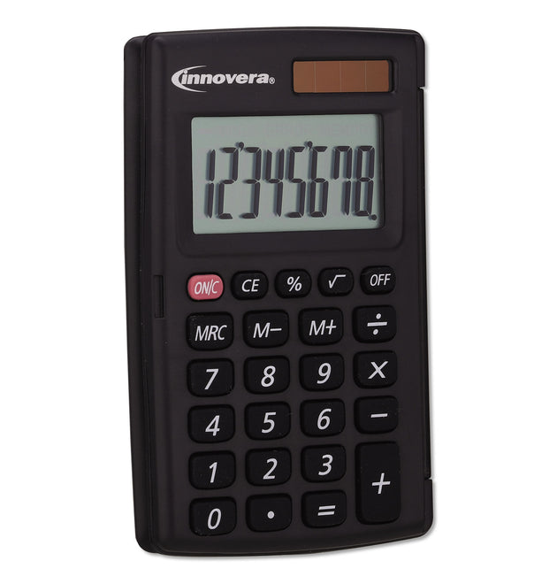 15921 Pocket Calculator with Hard Shell Flip Cover, 8-Digit LCD