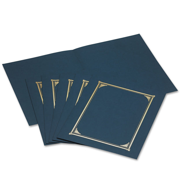 Certificate/Document Cover, 12.5 x 9.75, Navy Blue, 6/Pack