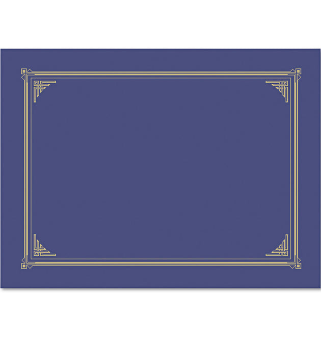 Certificate/Document Cover, 12.5 x 9.75, Metallic Blue, 6/Pack