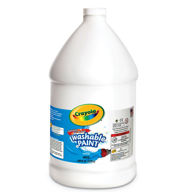 Washable Paint, White, 1 gal Bottle