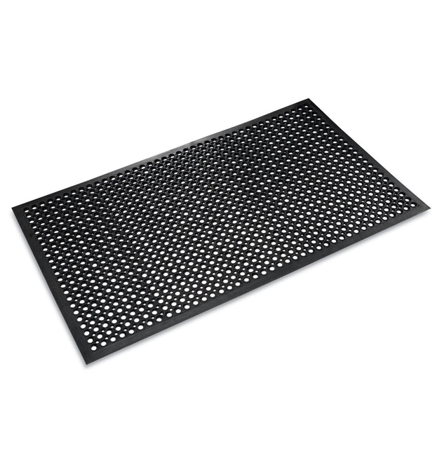 Safewalk-Light Drainage Safety Mat, Rubber, 36 x 60, Black