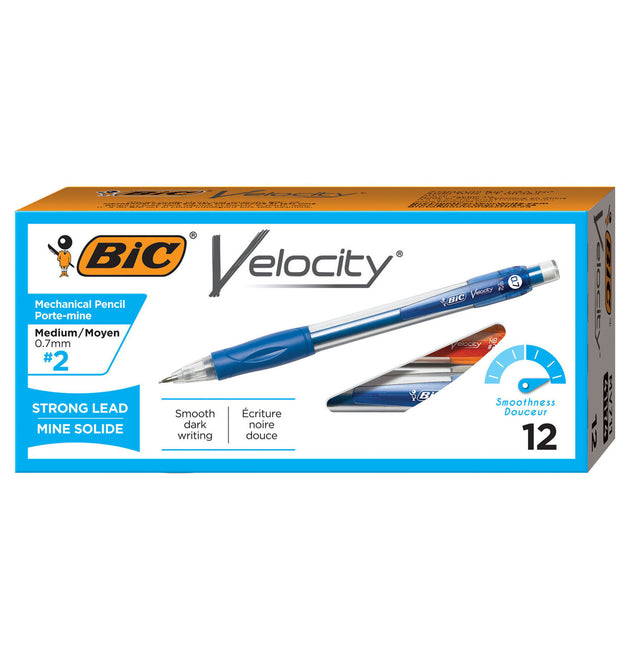 Velocity Original Mechanical Pencil, 0.7 mm, HB (#2), Black Lead, Blue Barrel, Dozen