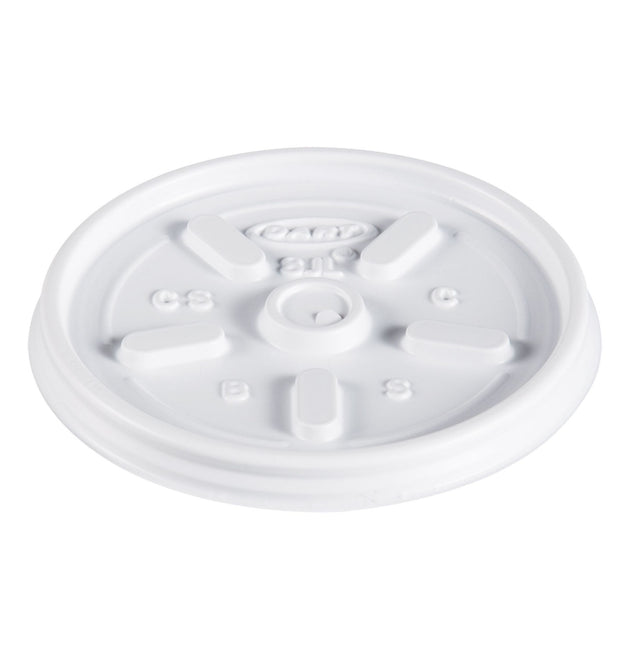 Plastic Lids, Fits 8 oz to 10 oz Hot/Cold Foam Cups, Vented, White, 100/Pack, 10 Packs/Carton