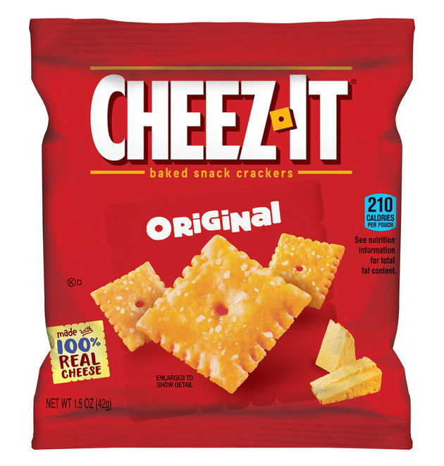 Cheez-It Crackers, 1.5 oz Single-Serving Snack Pack, 8/Box