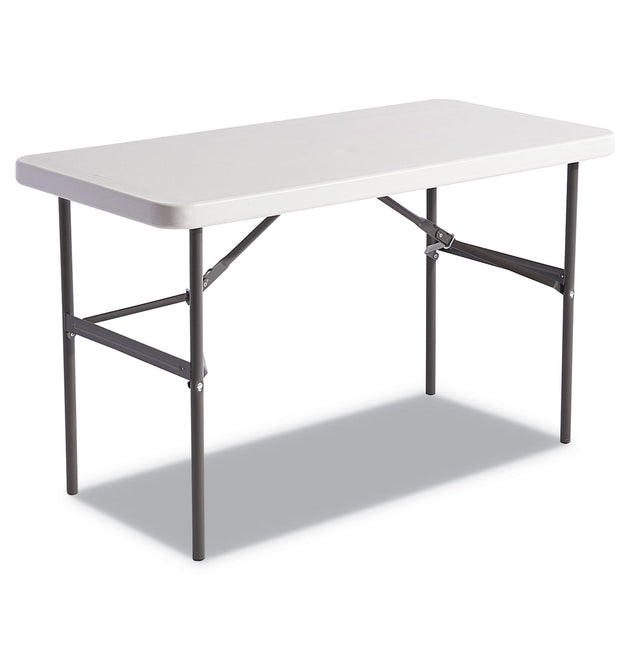 Banquet Folding Table, Rectangular, Radius Edge, 48w x 24d x 29h, Platinum/Charcoal