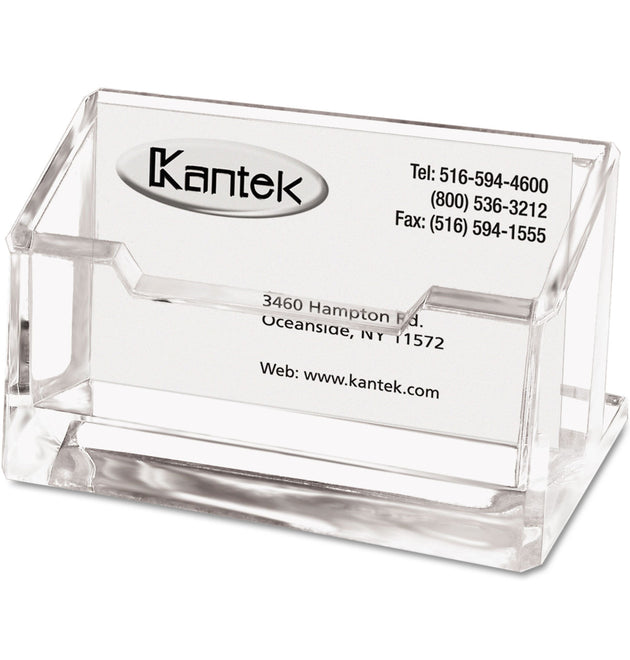 Acrylic Business Card Holder, Holds 80 Cards, 4 x 1.88 x 2, Clear