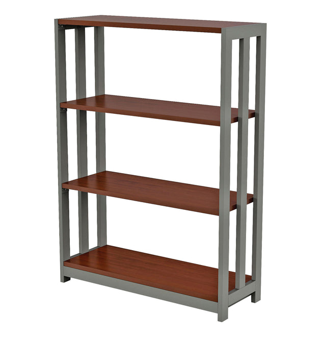 Trento Line Bookcase, Three-Shelf, 31.5w x 11.5d x 43.25h, Cherry