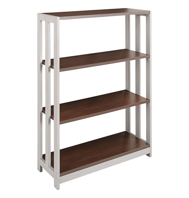 Trento Line Bookcase, Three-Shelf, 31.5w x 11.63d x 43.25h, Mocha