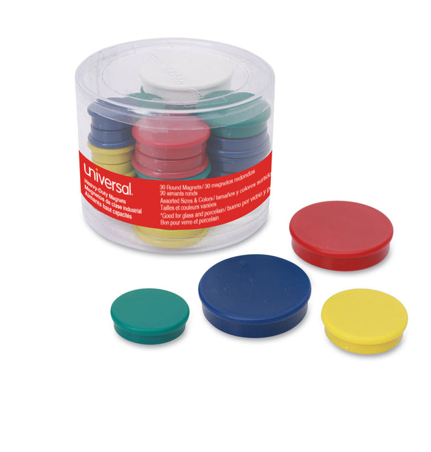 High-Intensity Assorted Magnets, Circles, Assorted Colors, 0.75