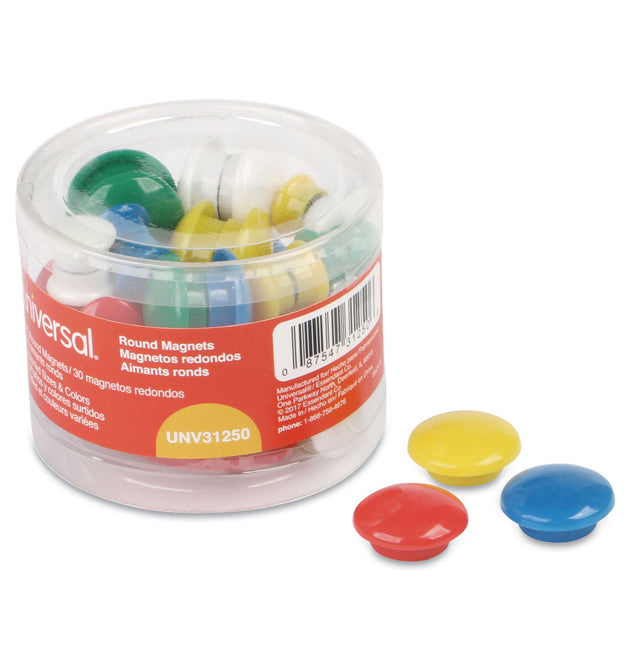 Assorted Magnets, Circles, Assorted Colors, 0.63