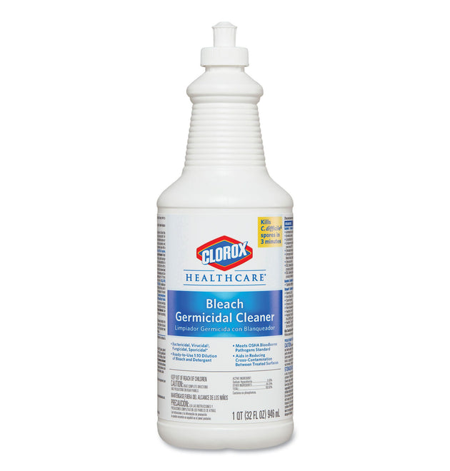 Bleach Germicidal Cleaner, 32 oz Pull-Top Bottle, 6/Carton