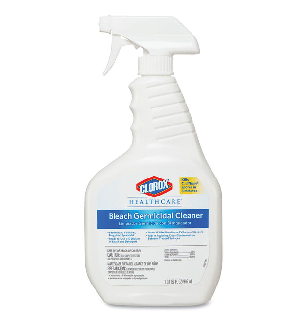 Bleach Germicidal Cleaner, 32 oz Spray Bottle, 6/Carton