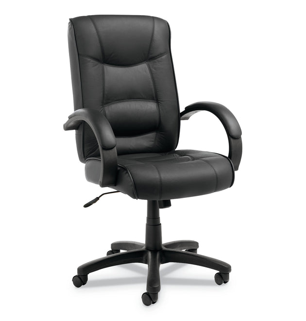 Alera Strada Series High-Back Swivel/Tilt Top-Grain Leather Chair, Supports Up to 275 lb, 17.91