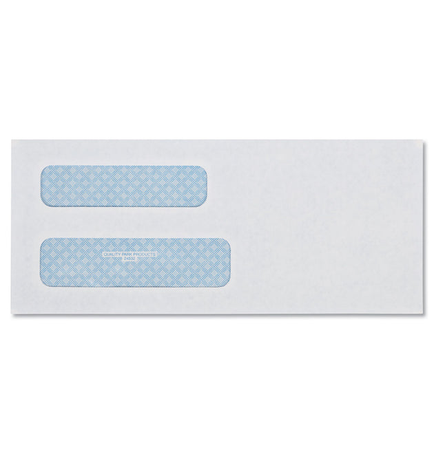 Double Window Security-Tinted Check Envelope, #8 5/8, Commercial Flap, Gummed Closure, 3.63 x 8.63, White, 500/Box