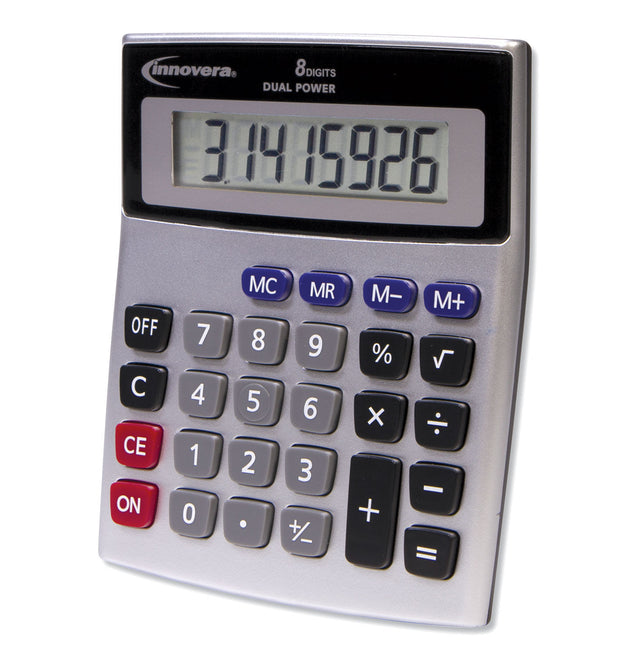 15927 Desktop Calculator, Dual Power, 8-Digit LCD