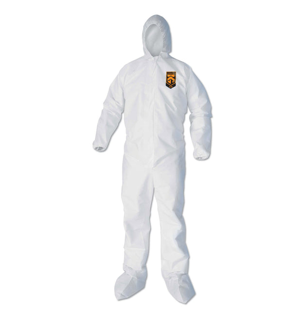 A40 Elastic-Cuff, Ankle, Hood and Boot Coveralls, X-Large, White, 25/Carton