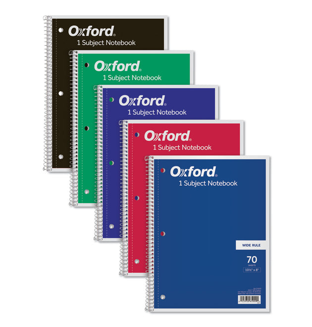 Coil-Lock Wirebound Notebooks, 3-Hole Punched, 1-Subject, Wide/Legal Rule, Randomly Assorted Covers, (70) 10.5 x 8 Sheets