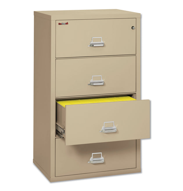 Insulated Lateral File, 4 Legal/Letter-Size File Drawers, Parchment, 31.13