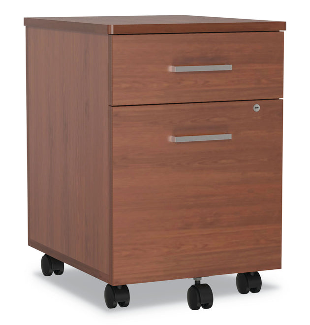 Trento Line Mobile Pedestal File, Left or Right, 2-Drawers: Box/File, Legal/Letter, Cherry, 16.5