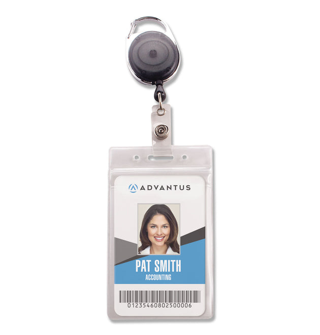 Resealable Badge Holder Combo Pack with Badge Reel, 30