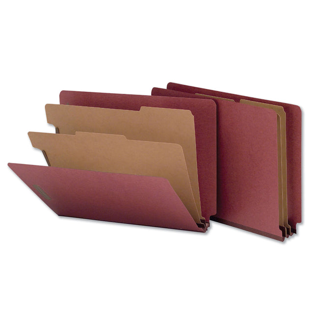 Red Pressboard End Tab Classification Folders, 2