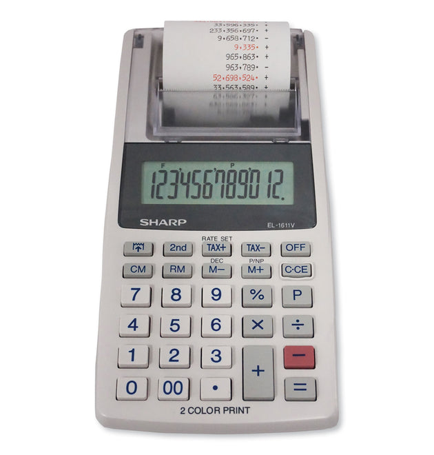 EL-1611V Printing Calculator, Black/Red Print, 2 Lines/Sec