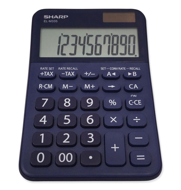 ELM335BBL Desktop Calculator, 10-Digit LCD, Blue