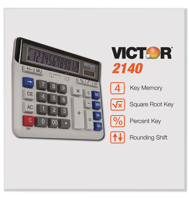 2140 Desktop Business Calculator, 12-Digit LCD