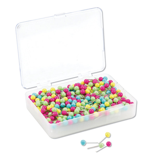 Map Push Pins, Plastic, Assorted, 0.5