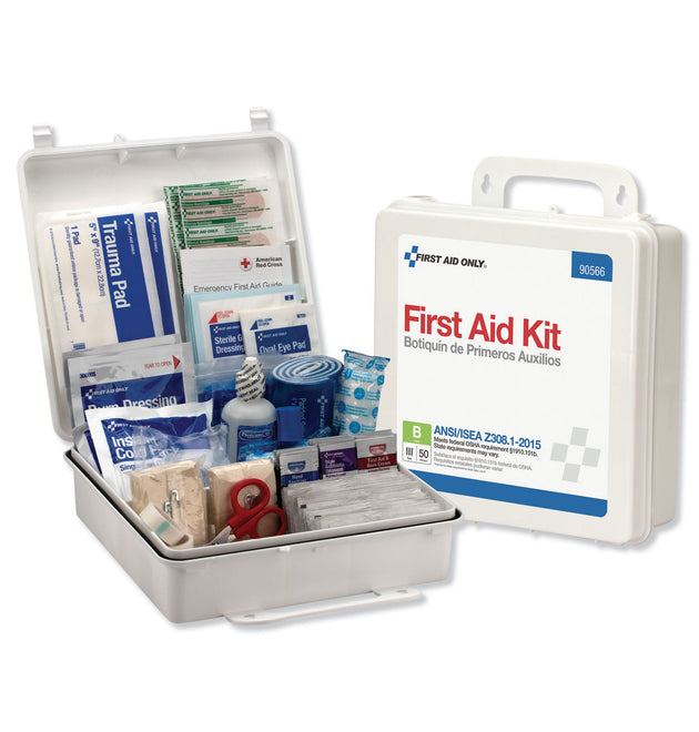 Bulk ANSI 2015 Compliant Class B Type III First Aid Kit for 50 People, 199 Pieces, Plastic Case