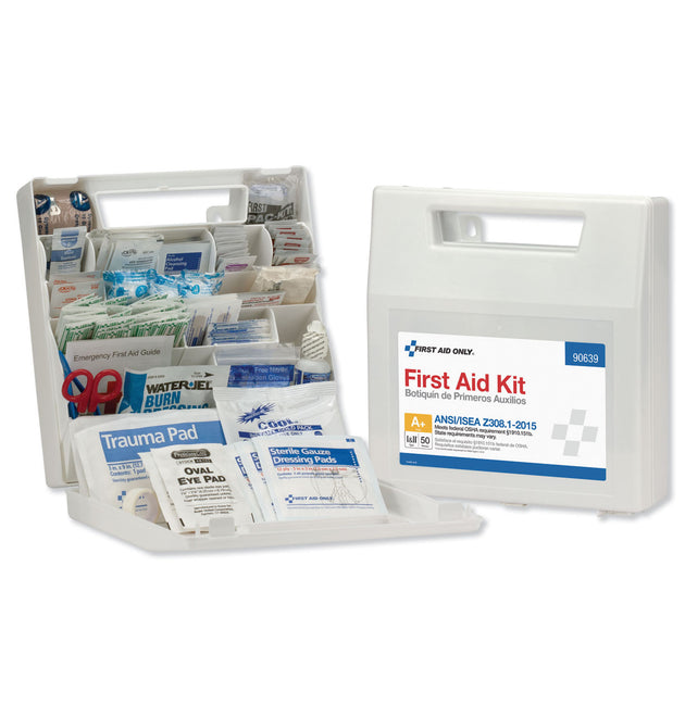 ANSI Class A+ First Aid Kit for 50 People, 183 Pieces, Plastic Case