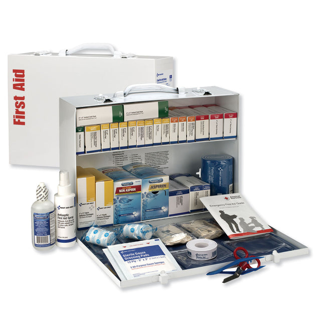 ANSI 2015 Class B+ Type I and II Industrial First Aid Kit for 75 People, 446 Pieces, Metal Case