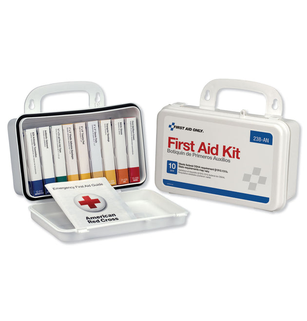 ANSI-Compliant First Aid Kit, 64 Pieces, Plastic Case