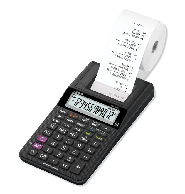 HR-10RC Handheld Portable Printing Calculator, Black Print, 1.6 Lines/Sec