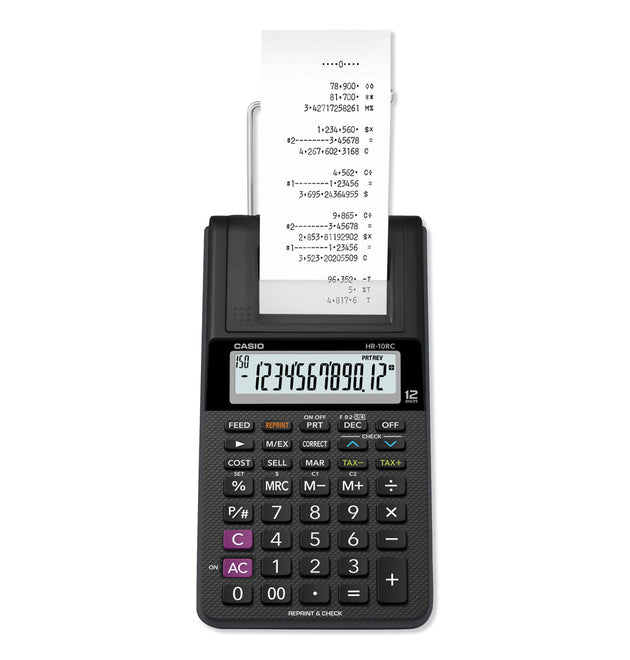 HR-10RC Handheld Portable Printing Calculator, Black Print, 1.6 Lines/Sec