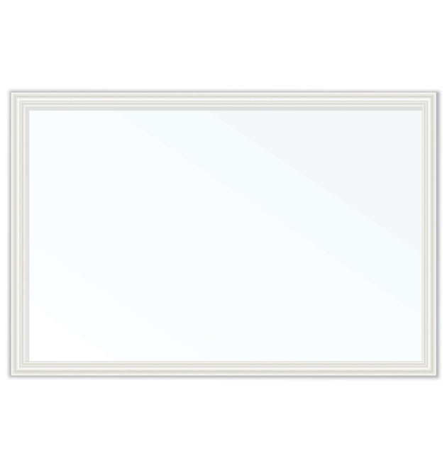 Magnetic Dry Erase Board with Decor Frame, 30 x 20, White Surface, White Wood Frame