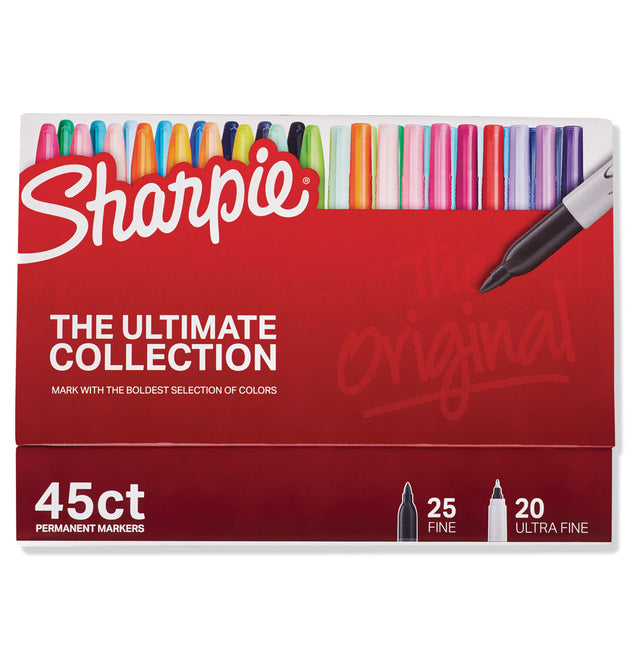 Permanent Markers Ultimate Collection, Assorted Tip Sizes/Types, Assorted Colors, 45/Pack