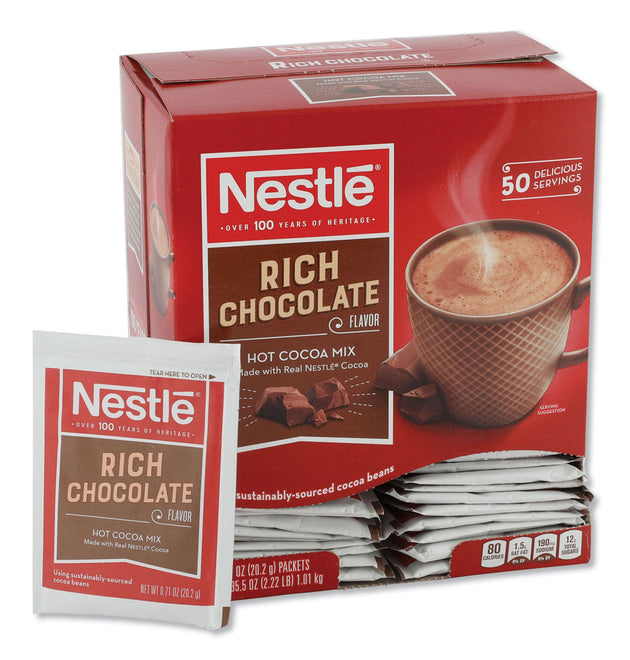 Hot Cocoa Mix, Rich Chocolate, .71oz, 50/Box