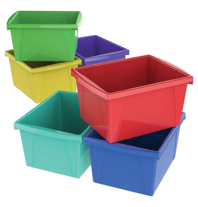 Storage Bins, 4 gal, 10 x 12.63 x 7.75, Randomly Assorted Colors