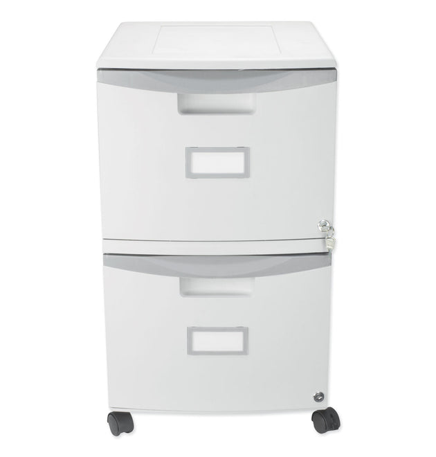 Two-Drawer Mobile Filing Cabinet, 2 Legal/Letter-Size File Drawers, Gray, 14.75