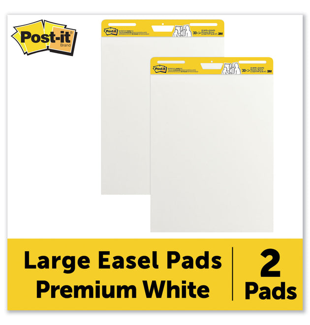 Vertical-Orientation Self-Stick Easel Pads, Unruled, 25 x 30, White, 30 Sheets, 2/Carton